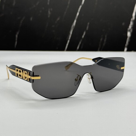 NEW FENDI GOLD GREY UNISEX SUNGLASSES FENDI FE40066U 30A main image 13